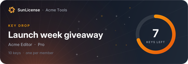 A key drop banner